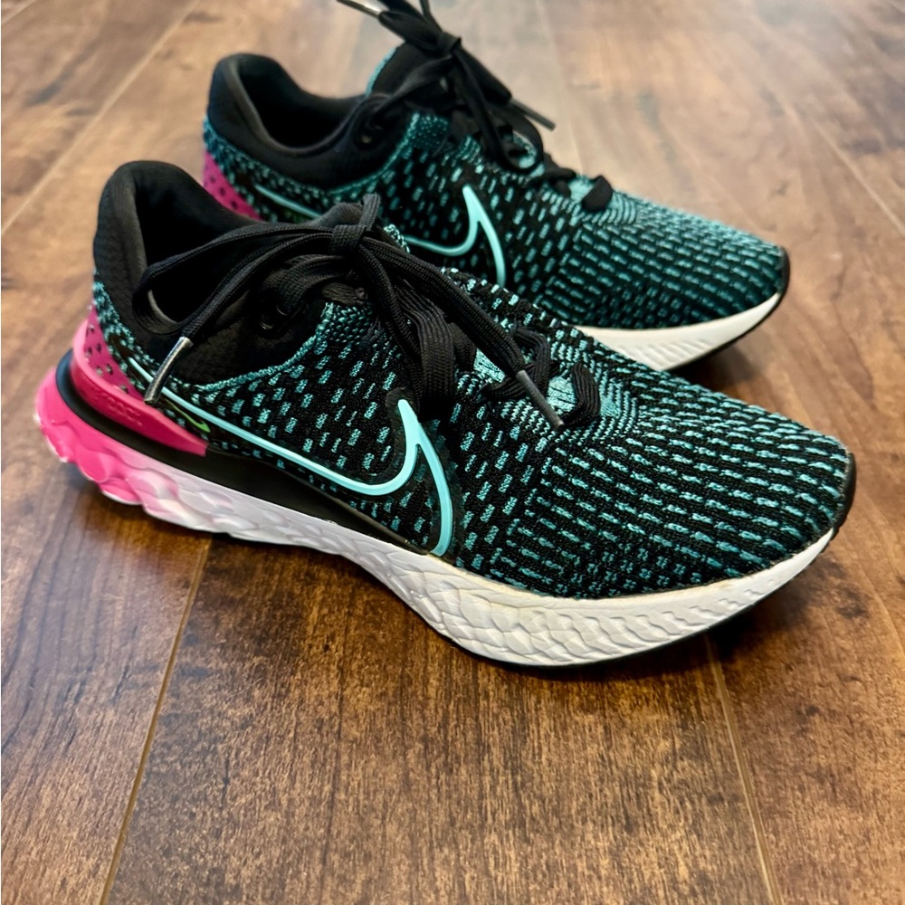 Nike React Black and Blue Athletic Shoes